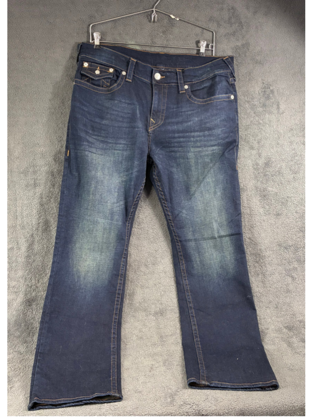Men's True Religion Straight Jeans, Waist 38, Dark Blue